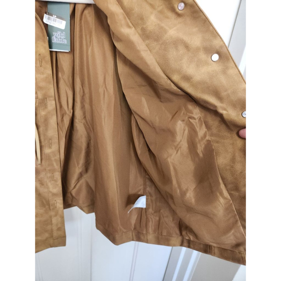 Wild Fable Brown Faux Leather Fringe Jacket L - Picture 12 of 13